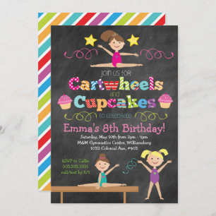 Gymnastiekpartij van Cartwheels en Cupcakes Kaart