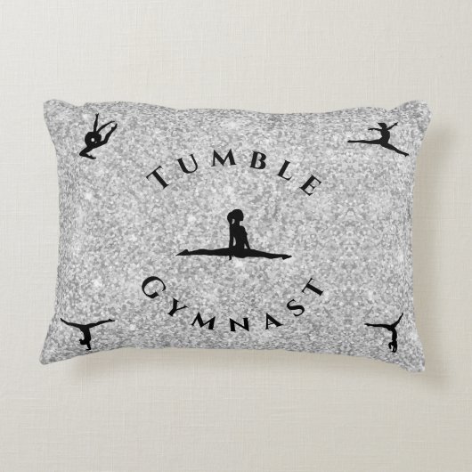 Gymnastiekpilaar voor Girl Personalized Tumble Gym Accent Kussen (Achterkant)