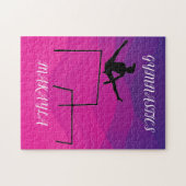 Gymnastiekpuzzel met gymnastiek op ongelijke balke legpuzzel (Horizontaal)