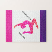 Gymnastiekpuzzel voor meisje's gepersonaliseerde. legpuzzel (Horizontaal)