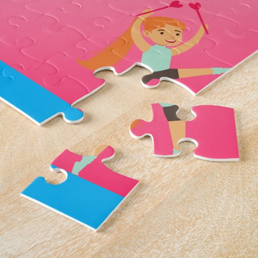 Gymnastiekpuzzel voor meisjes. legpuzzel (Zijkant)