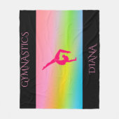 Gymnastiekregenboogdeken met aangepaste naam fleece deken (Voorkant)