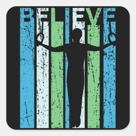 Gymnastiekringen geloven dat Mannen vrouwen Kinder Vierkante Sticker (Voorkant)