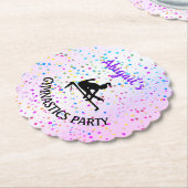 Gymnastiekschaduwen van kleur en sterren over de h kartonnen onderzetters (Gekanteld)