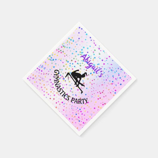 Gymnastiekschaduwen van kleur en sterren over de h servet (Hoek)