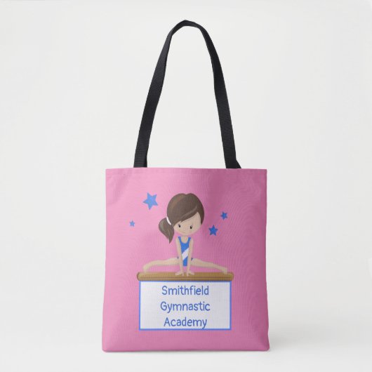 Gymnastiekschool Academie Aangepaste tekst Tote Bag (Voorkant)