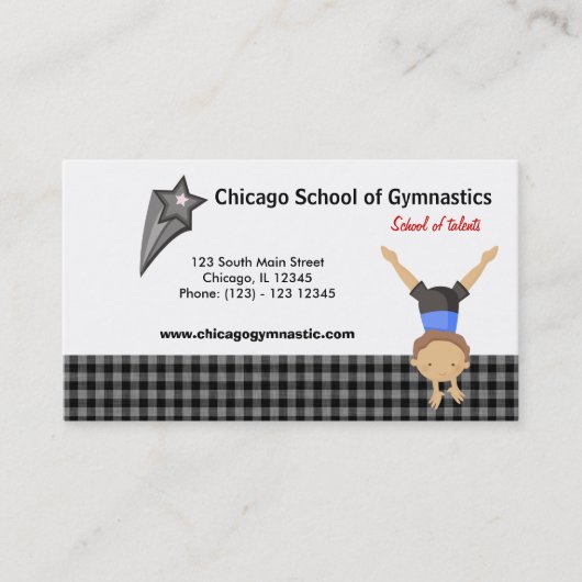 Gymnastiekschool Visitekaartje (Voorkant)