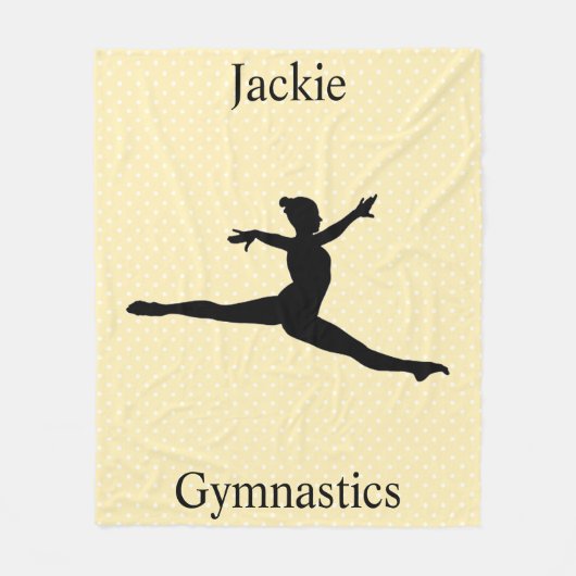 Gymnastiekswitch lep gele poka dot fleece deken (Voorkant)