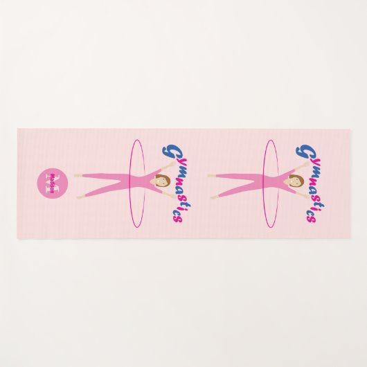 Gymnastiektekst Roze hoopmeisje Monogram Yogamat (Voorkant (horizontaal))