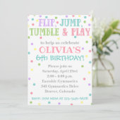 Gymnastiekuitnodiging | Gymnastiek Birthday Invite Kaart (Staand voorkant)