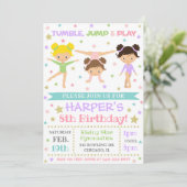 Gymnastiekuitnodiging | Gymnastiek Birthday Invite Kaart (Staand voorkant)