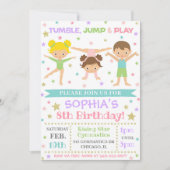 Gymnastiekuitnodiging | Gymnastiek Birthday Invite Kaart (Voorkant)