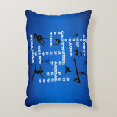 Gymnastiekvaardigheden Crosswords Blue Pillow met Accent Kussen (Voorkant(Verticaal))