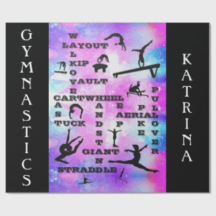 Gymnastiekvaardigheden Crosswords Custom Wrapping  Cadeaupapier