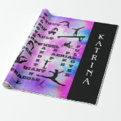 Gymnastiekvaardigheden Crosswords Custom Wrapping  Cadeaupapier (Uitgerold)