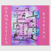 Gymnastiekvaardigheden Crosswords Custom Wrapping  Cadeaupapier (Vlak)