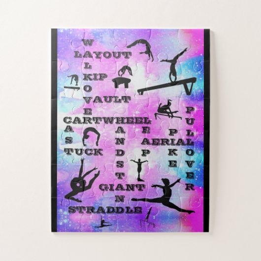 Gymnastiekvaardigheden kruiswoordpuzzel legpuzzel (Verticaal)