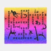 Gymnastiekvaardigheden Rainbow Sparkle Fleece Deken (Voorkant (Horizontaal))