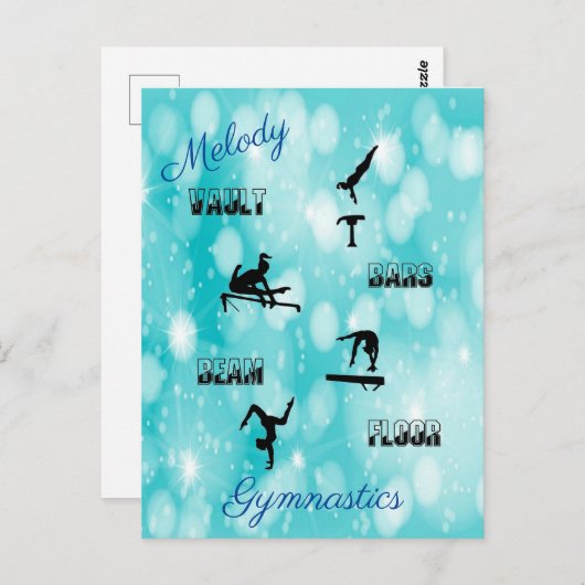 Gymnastiekvault, bars, Beam, Floor Custom Briefkaart (Voorkant / Achterkant)