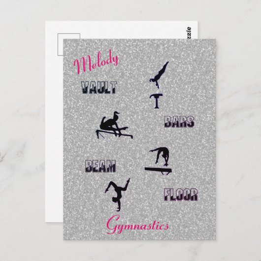 Gymnastiekvault, bars, Beam, Floor Custom Briefkaart (Voorkant / Achterkant)
