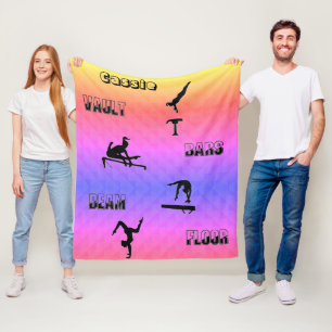 Gymnastiekvault, bars, Beam, Floor Fleece Blanket Deken