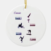 Gymnastiekvault, bars, Beam, Floor Keramisch Ornament (Voorkant)