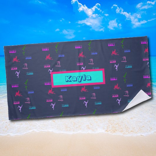 Gymnastiekvault, bars, Beam, Floor Strandlaken