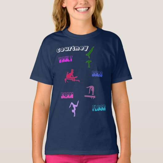Gymnastiekvault, bars, Beam, Floor T-shirt (Voorkant)