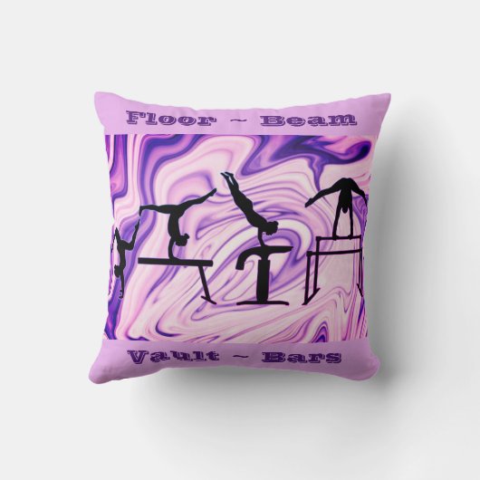 Gymnastiekvloer, Beam, Vault, Bars Custom Paarse Kussen (Achterkant)