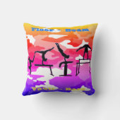 Gymnastiekvloer, Beam, Vault, Bars Rainbow Camo Kussen (Achterkant)