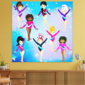 Gymnastiekvrienden: deze gymnast ziet er uit als o canvas afdruk (Insitu (Woonkamer))