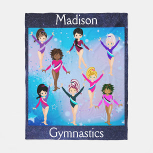 Gymnastiekvrienden: deze gymnast ziet er uit als o fleece deken