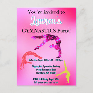 Gymnastiekwedstrijd Birthday Party Invitation Briefkaart