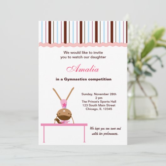 Gymnastiekwedstrijd Kaart (Staand voorkant)