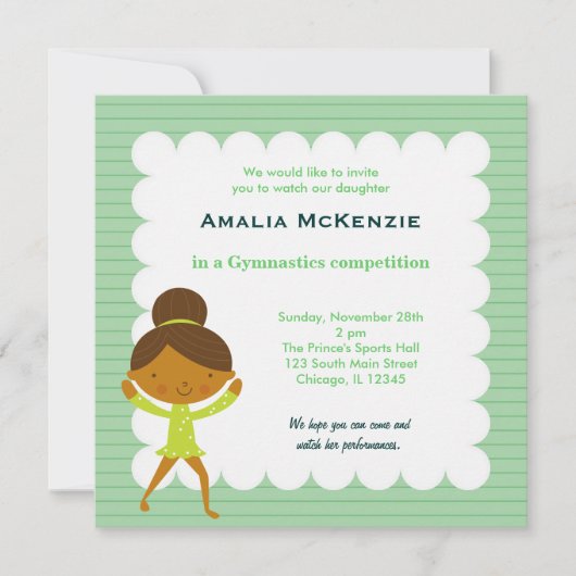 Gymnastiekwedstrijd Kaart (Voorkant)