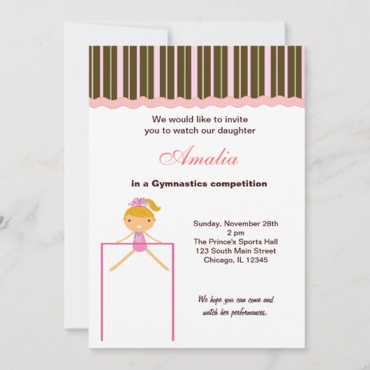 Gymnastiekwedstrijd Kaart (Voorkant)