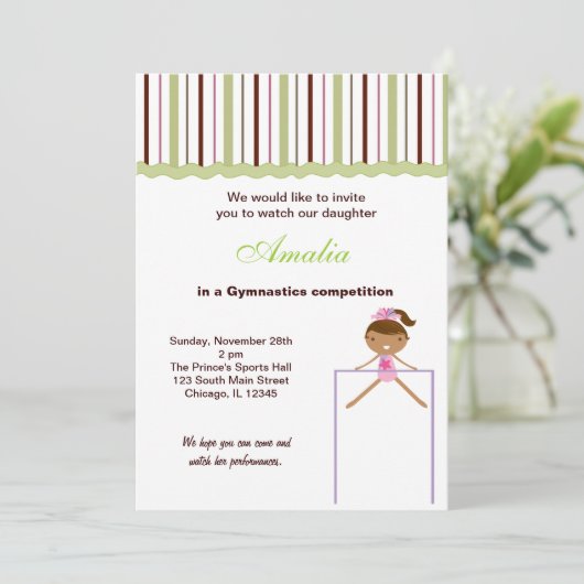 Gymnastiekwedstrijd Kaart (Staand voorkant)