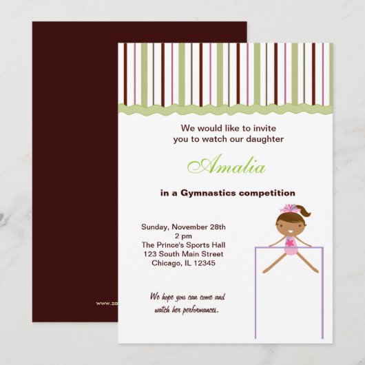 Gymnastiekwedstrijd Kaart (Voorkant / Achterkant)