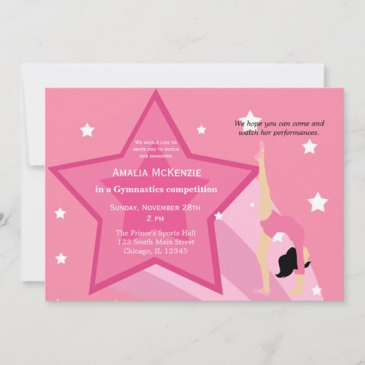 Gymnastiekwedstrijd Kaart (Voorkant)