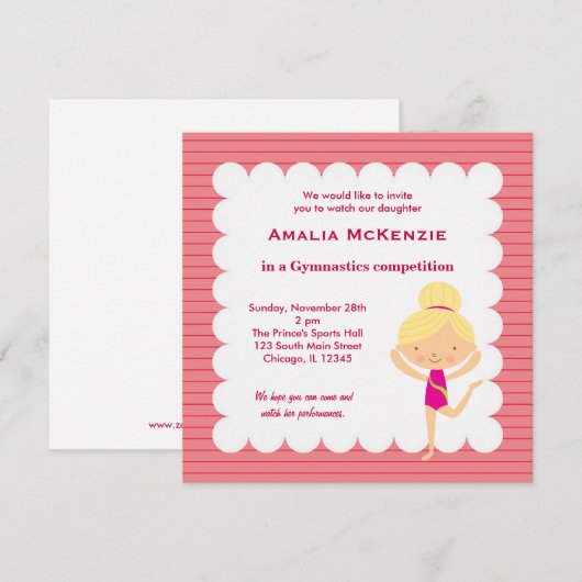 Gymnastiekwedstrijd Kaart (Voorkant / Achterkant)