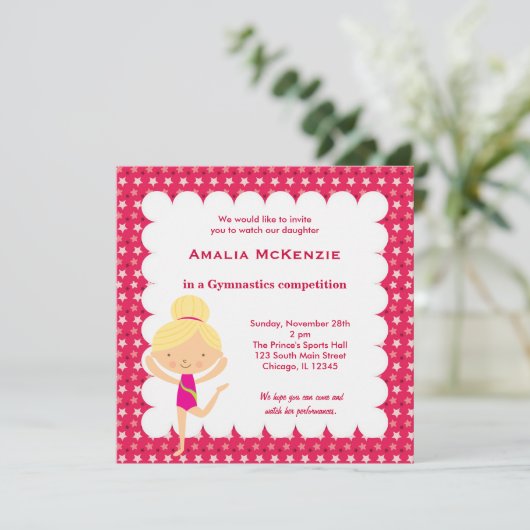 Gymnastiekwedstrijd Kaart (Staand voorkant)