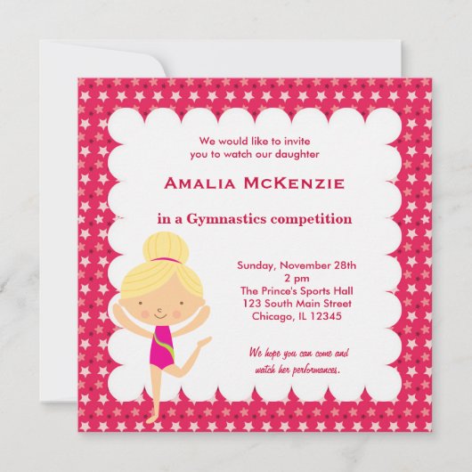 Gymnastiekwedstrijd Kaart (Voorkant)