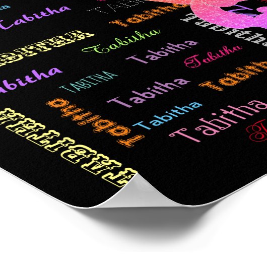 Gymnastiekzak met persoonlijke naam overal boven poster (Hoek)