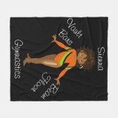 Gymnastische Afrikaanse Amerikaan, bruine ogen, Or Fleece Deken (Voorkant (Horizontaal))