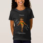 Gymnastische Afrikaanse Amerikaan, bruine ogen, Or T-shirt (Voorkant)
