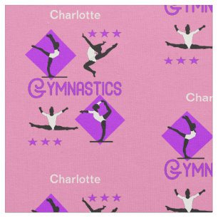 Gymnastische atleten Paarse Roze Gepersonaliseerd Stof