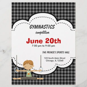 Gymnastische competitie (zwart) flyer