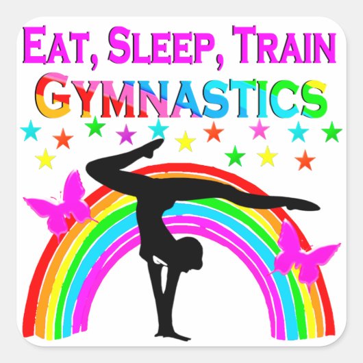 GYMNASTISCHE DOELEN EN DREAMS VIERKANTE STICKER (Voorkant)