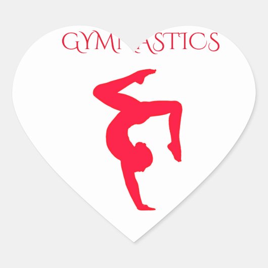 Gymnastische glanzende stickers. hart sticker (Voorkant)