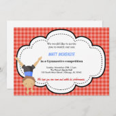 Gymnastische Jongen Concurrentie (rood) Kaart (Voorkant / Achterkant)